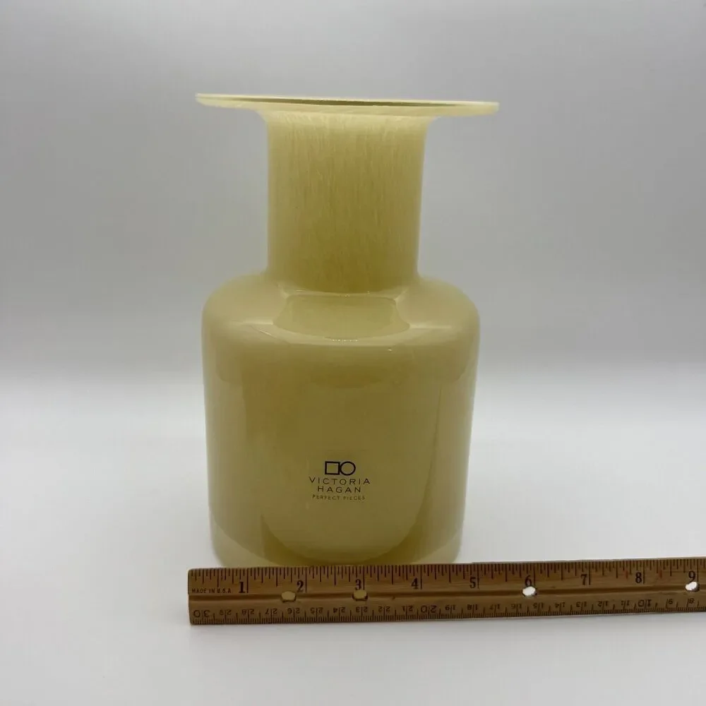 Victoria Hagan Perfect Pieces Magnolia Glass Vase Yellow 8.5